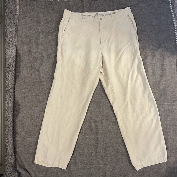 Blend Other - Tommy Bahamas Mens 35x28.5 Pants Linen Silk Blend Beige
